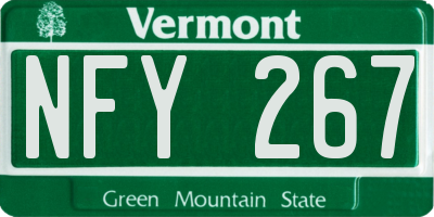 VT license plate NFY267