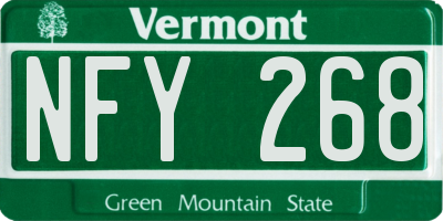 VT license plate NFY268