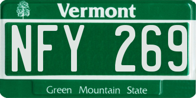 VT license plate NFY269