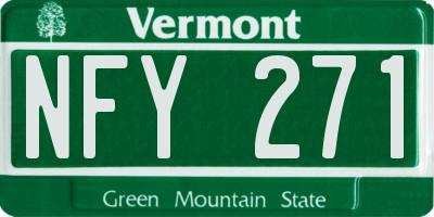 VT license plate NFY271