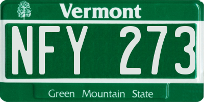 VT license plate NFY273
