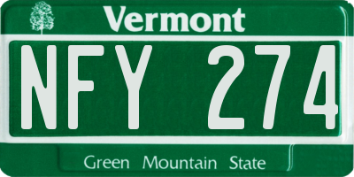 VT license plate NFY274