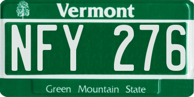 VT license plate NFY276