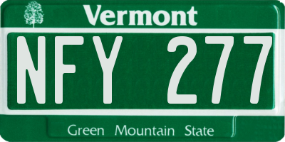 VT license plate NFY277