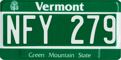 VT license plate NFY279