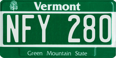 VT license plate NFY280