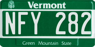 VT license plate NFY282