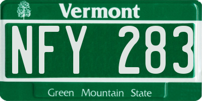 VT license plate NFY283