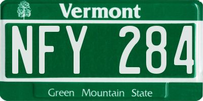 VT license plate NFY284