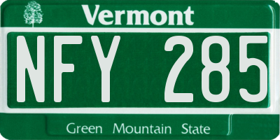 VT license plate NFY285