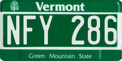 VT license plate NFY286