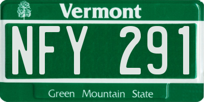 VT license plate NFY291