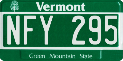 VT license plate NFY295