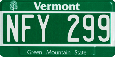 VT license plate NFY299