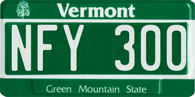 VT license plate NFY300