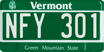 VT license plate NFY301