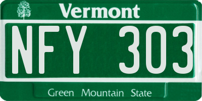 VT license plate NFY303