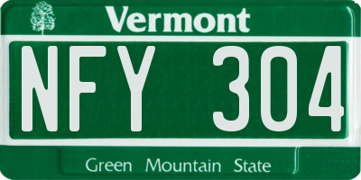 VT license plate NFY304