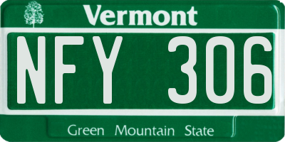 VT license plate NFY306