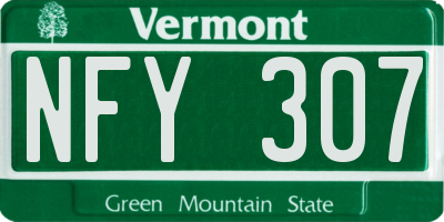 VT license plate NFY307