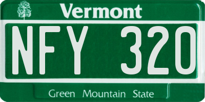 VT license plate NFY320