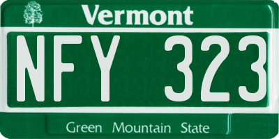 VT license plate NFY323