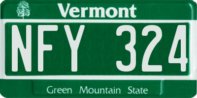 VT license plate NFY324