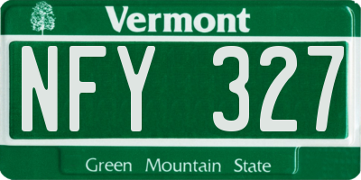 VT license plate NFY327