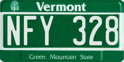 VT license plate NFY328