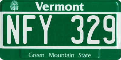 VT license plate NFY329