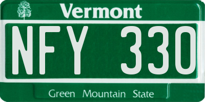 VT license plate NFY330