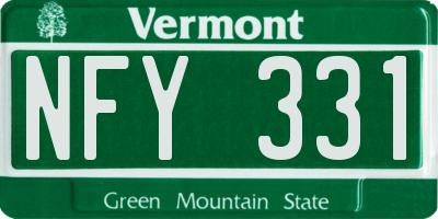 VT license plate NFY331