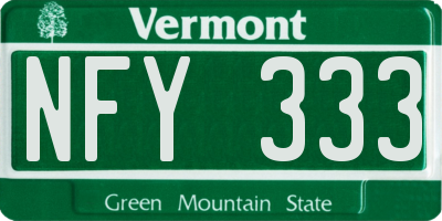 VT license plate NFY333
