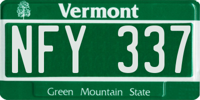 VT license plate NFY337