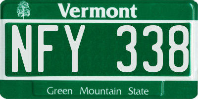 VT license plate NFY338