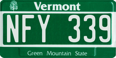 VT license plate NFY339