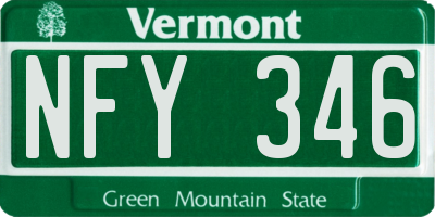 VT license plate NFY346