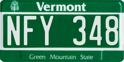 VT license plate NFY348