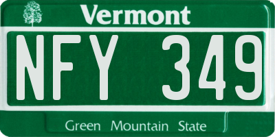 VT license plate NFY349