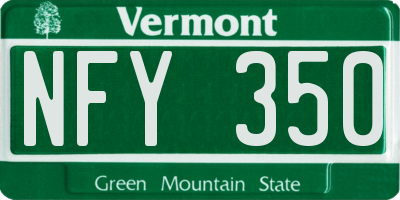 VT license plate NFY350