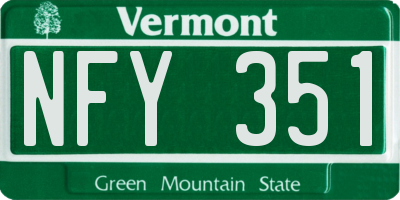 VT license plate NFY351