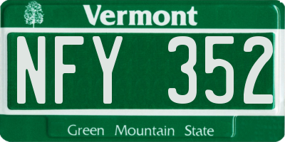 VT license plate NFY352