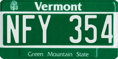 VT license plate NFY354