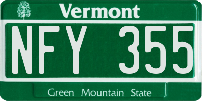 VT license plate NFY355