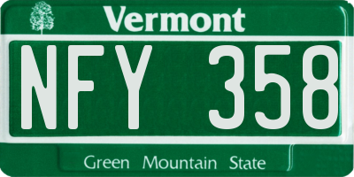 VT license plate NFY358