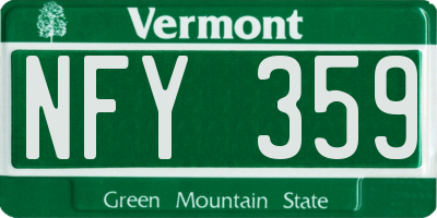 VT license plate NFY359