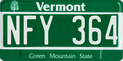 VT license plate NFY364