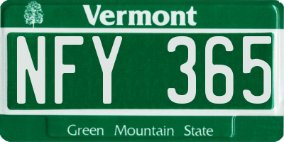VT license plate NFY365