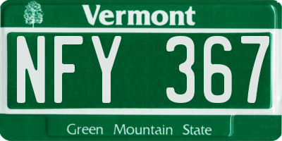 VT license plate NFY367