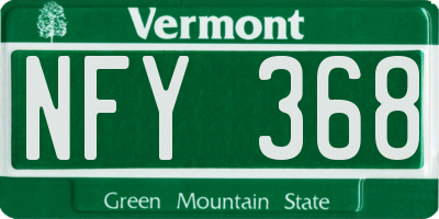 VT license plate NFY368